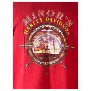 Harley Davidson T Shirt Minors Cape Girardeau Missouri Red Long Sleeve Mens XL